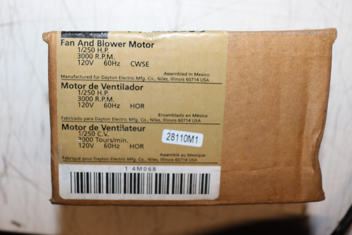 Dayton Electric C-Frame Vent Fan Motor 1/250 hp 3000RPM 115V Model 4M068D - Northside Material Brokers
