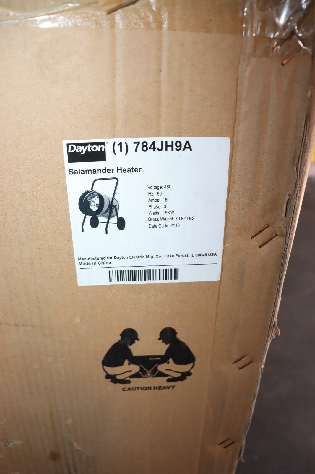 DAYTON Portable Heater: 15kW Watt Output, 784JH9A - Northside Material Brokers