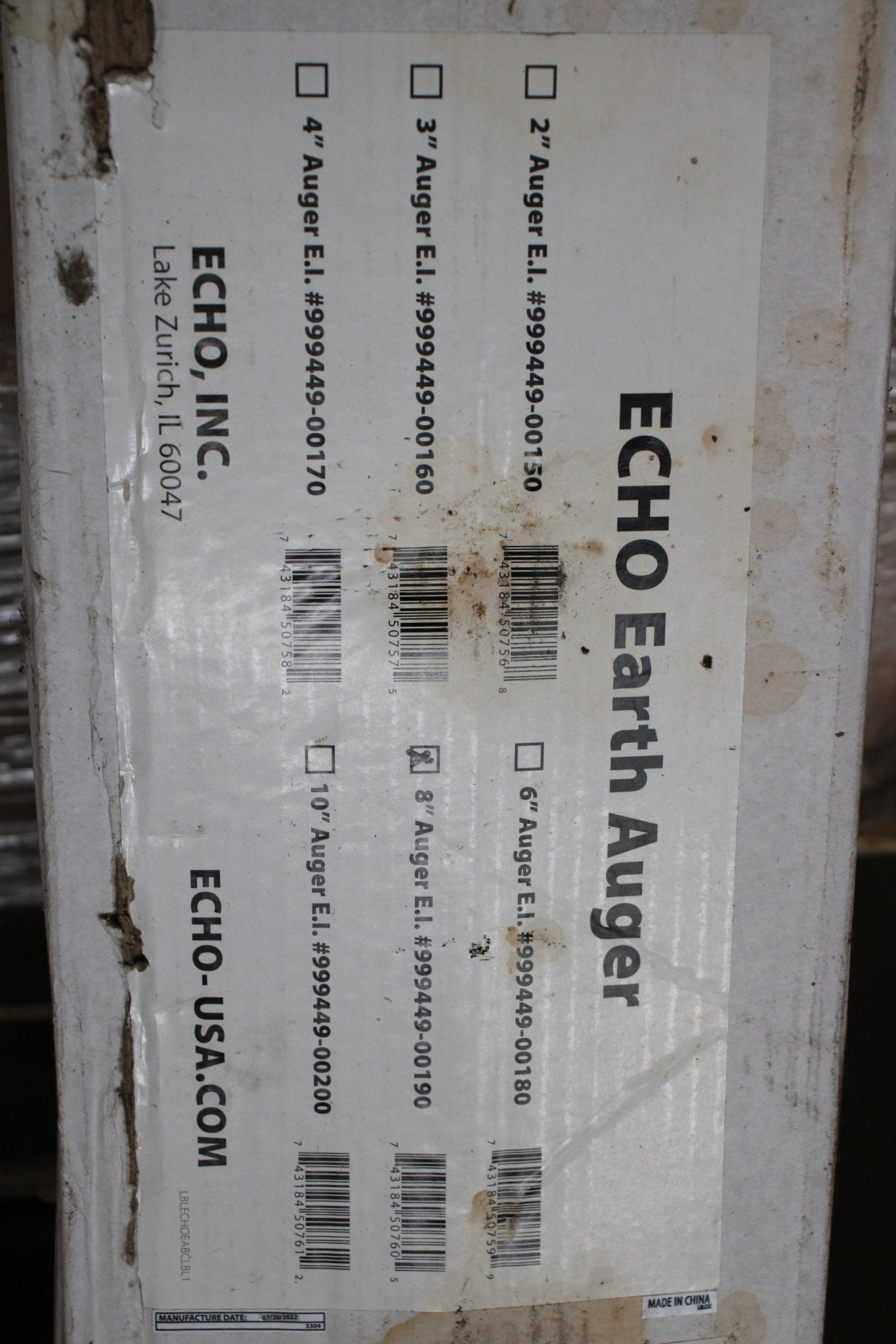 ECHO 8" Earth Auger Part 99944900190 - Northside Material Brokers