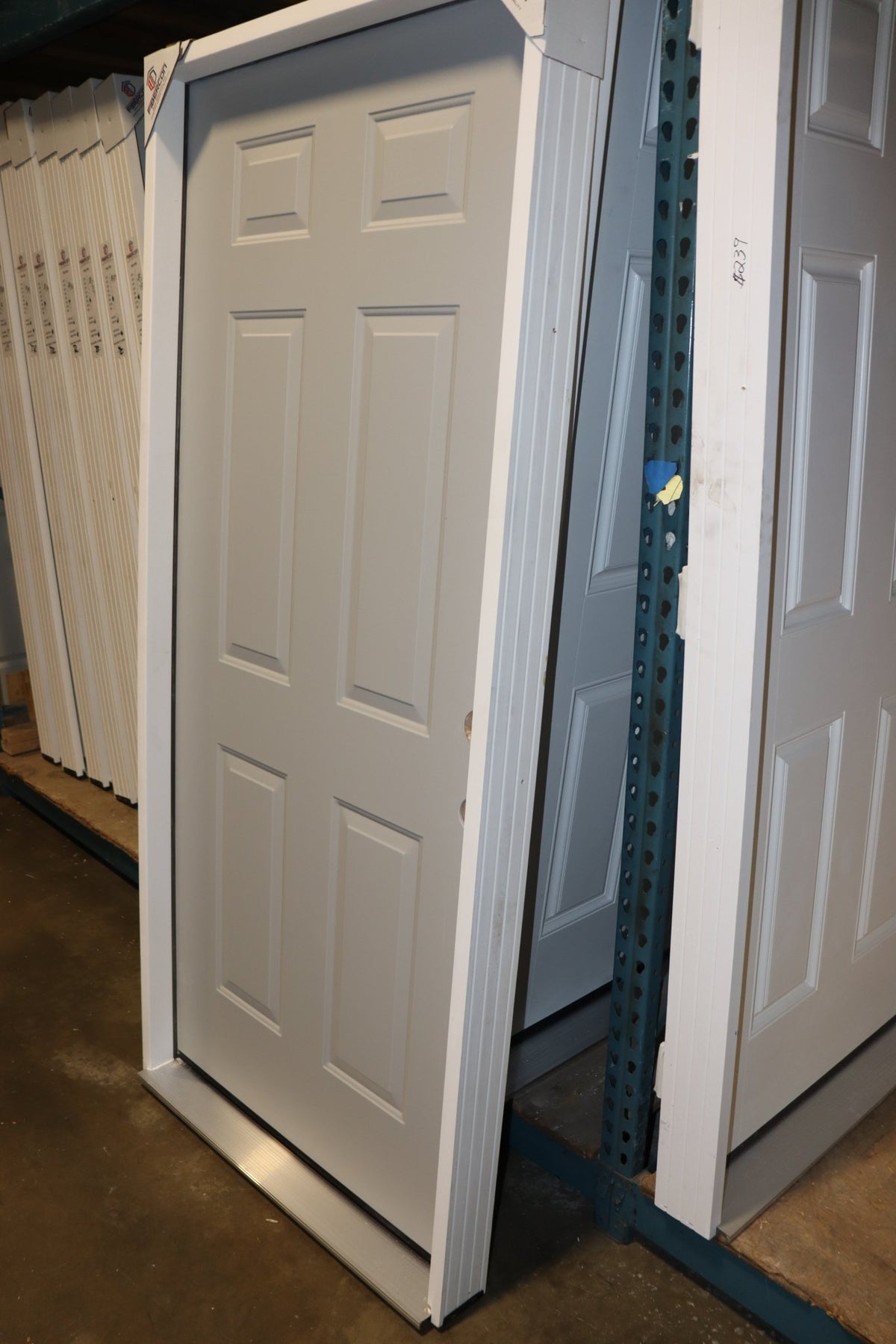 Exterior Door with Frame 36 Inch 6 Panel, Fiberglass/Steel, 3/0 x 6/8 - Northside Material Brokers