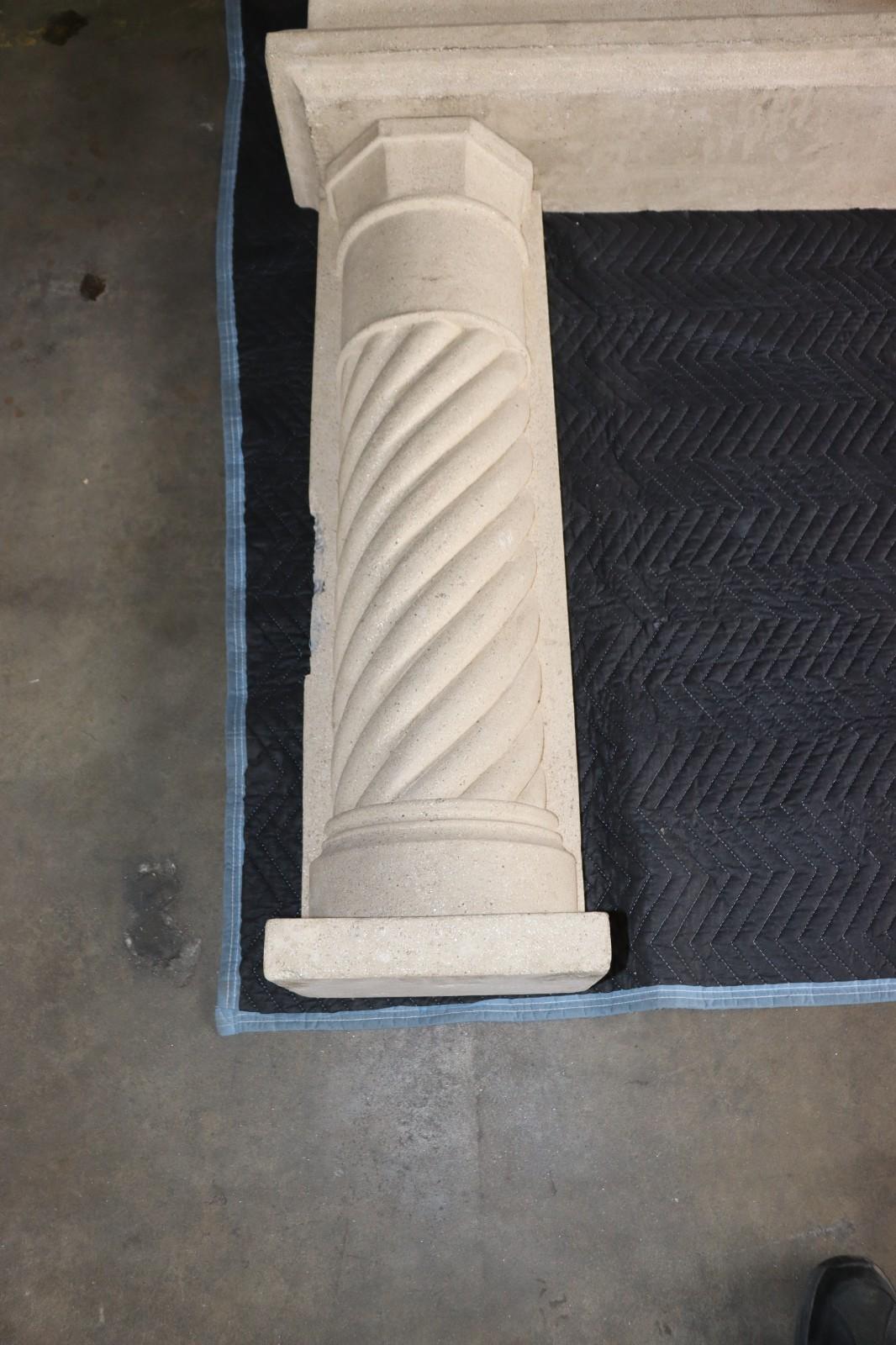 Fireplace Mantel (mantle) Surround Shelf Cast Stone Non-combustible, Tan - Northside Material Brokers