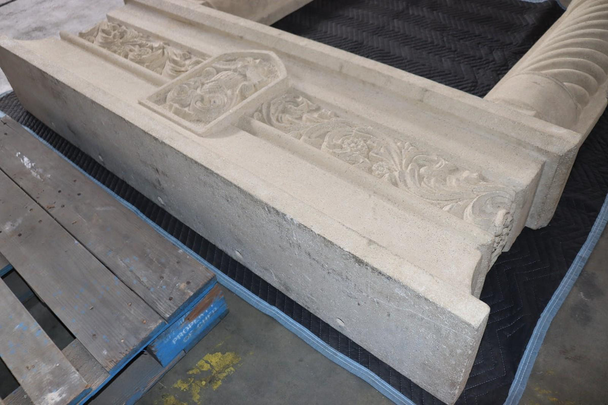 Fireplace Mantel (mantle) Surround Shelf Cast Stone Non-combustible, Tan - Northside Material Brokers