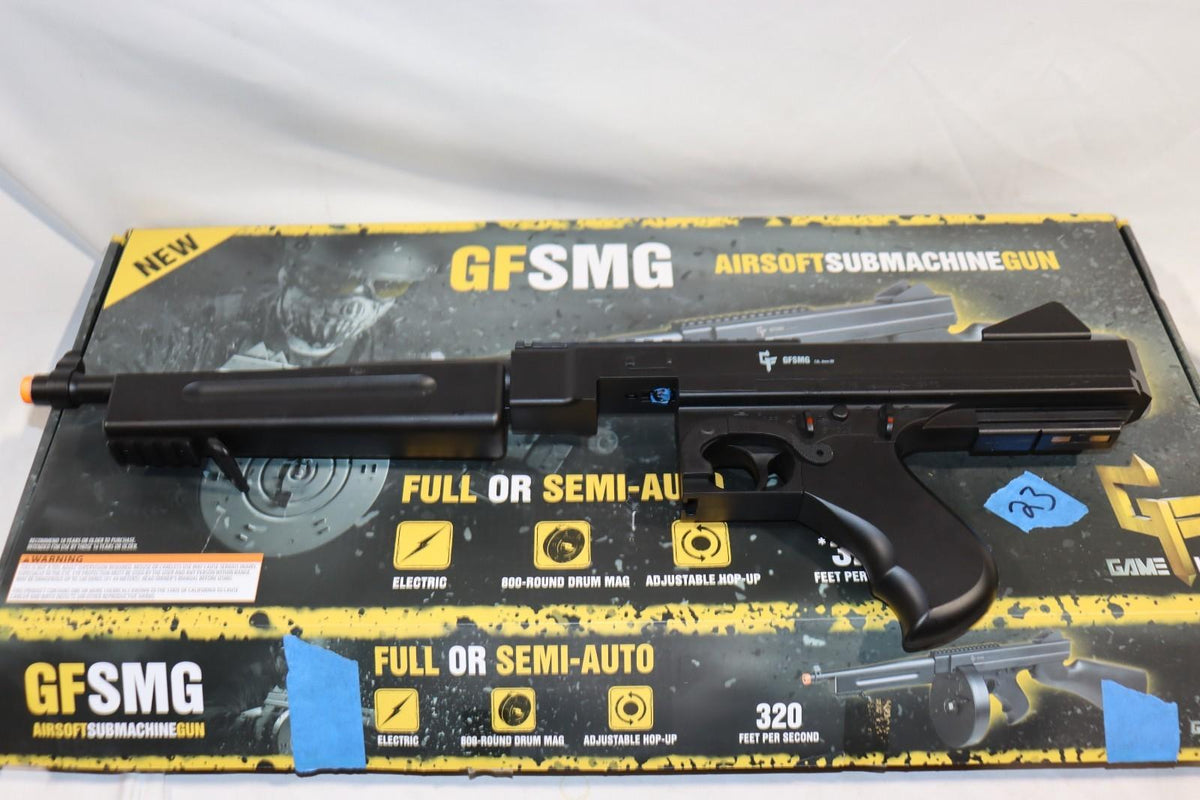 GFSMG Airsoft SMG 6mm BB Electric Full Auto Drum Mag, w/ Charger and Box - Northside Material Brokers
