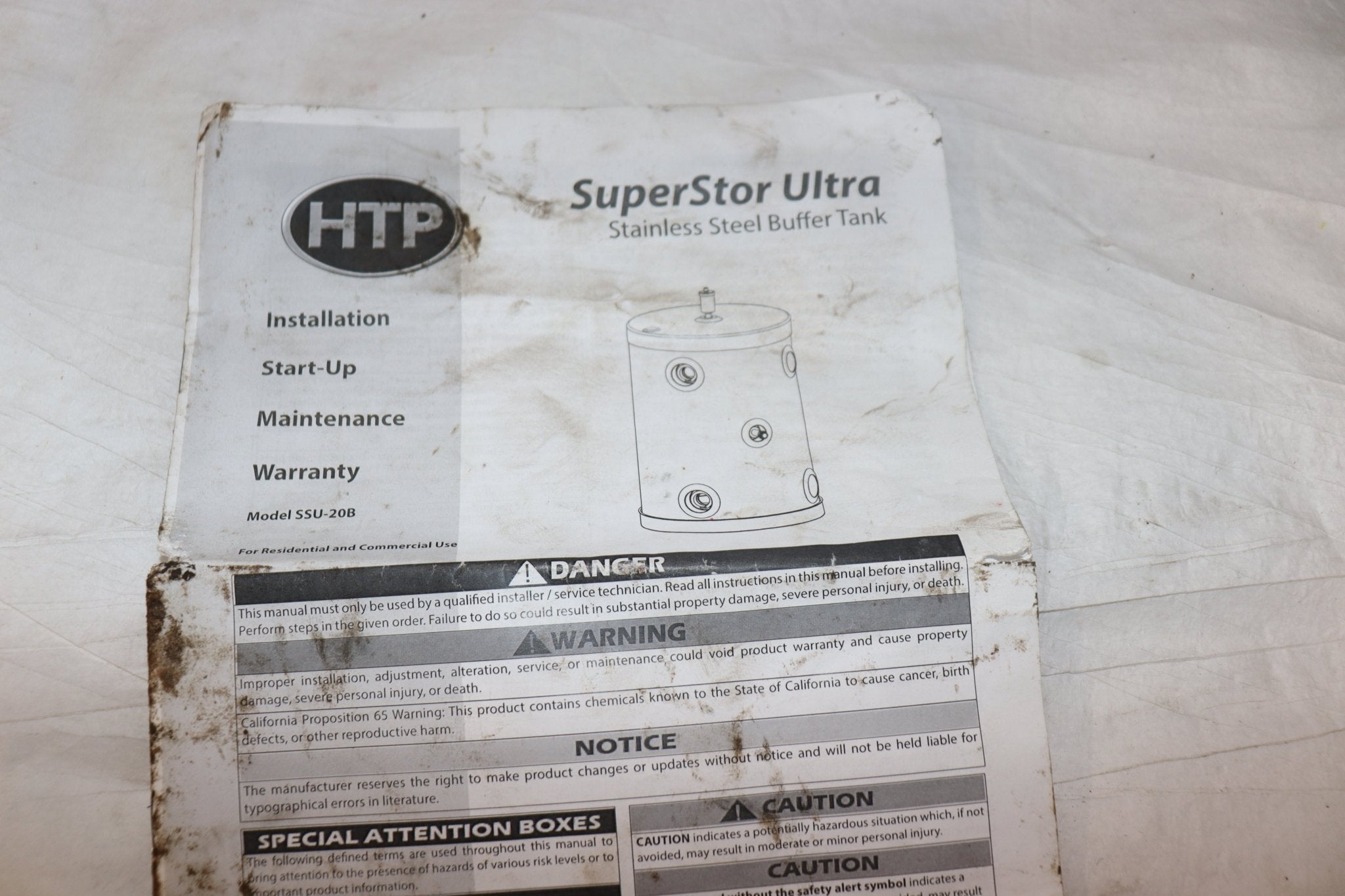 HTP SSU-20B SuperStor Ultra 20 Gallon Buffer Tank - Northside Material Brokers