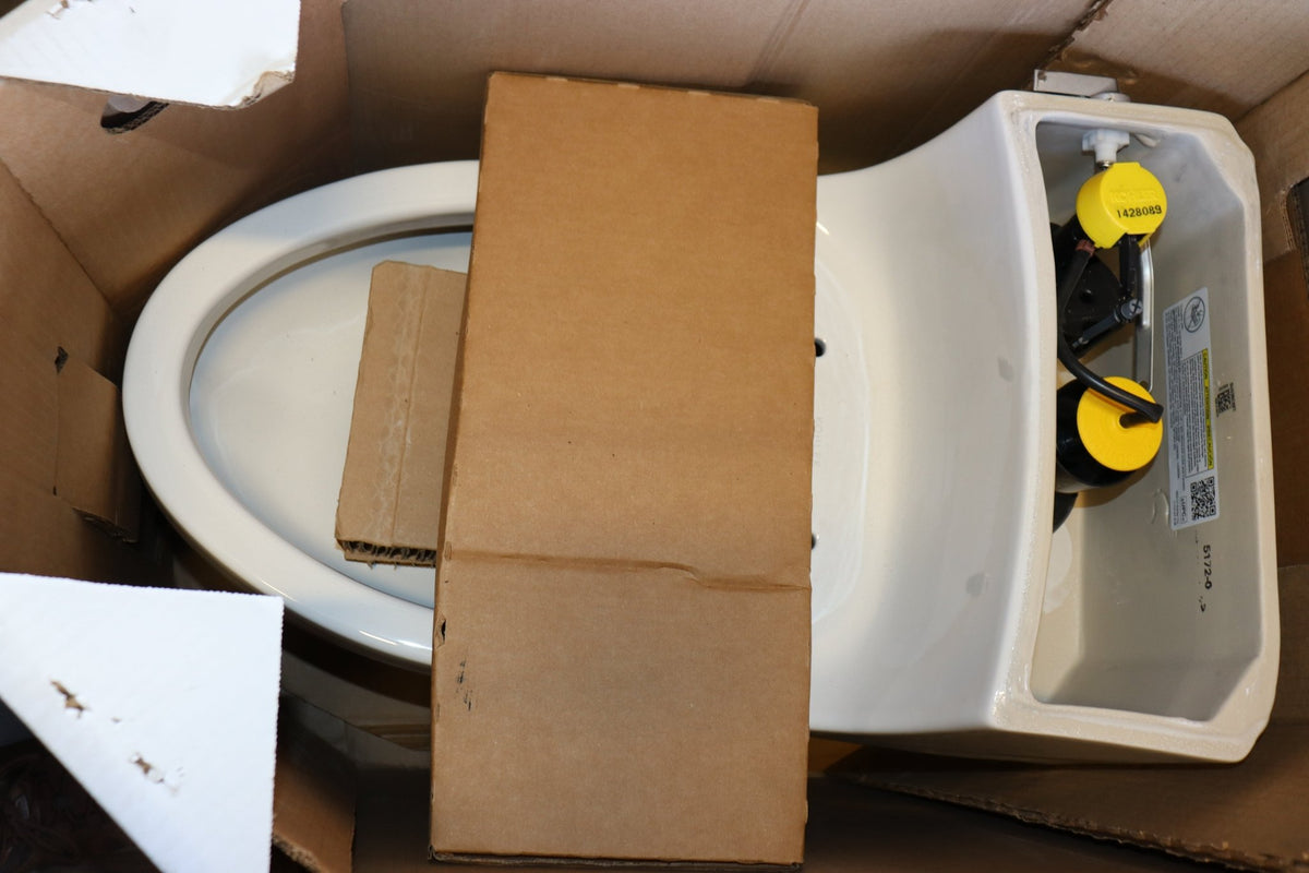 Kohler San Souci 1.28GPF Elongated 1 Piece Comfort Height Toilet w/ AquaPiston, White - Northside Material Brokers