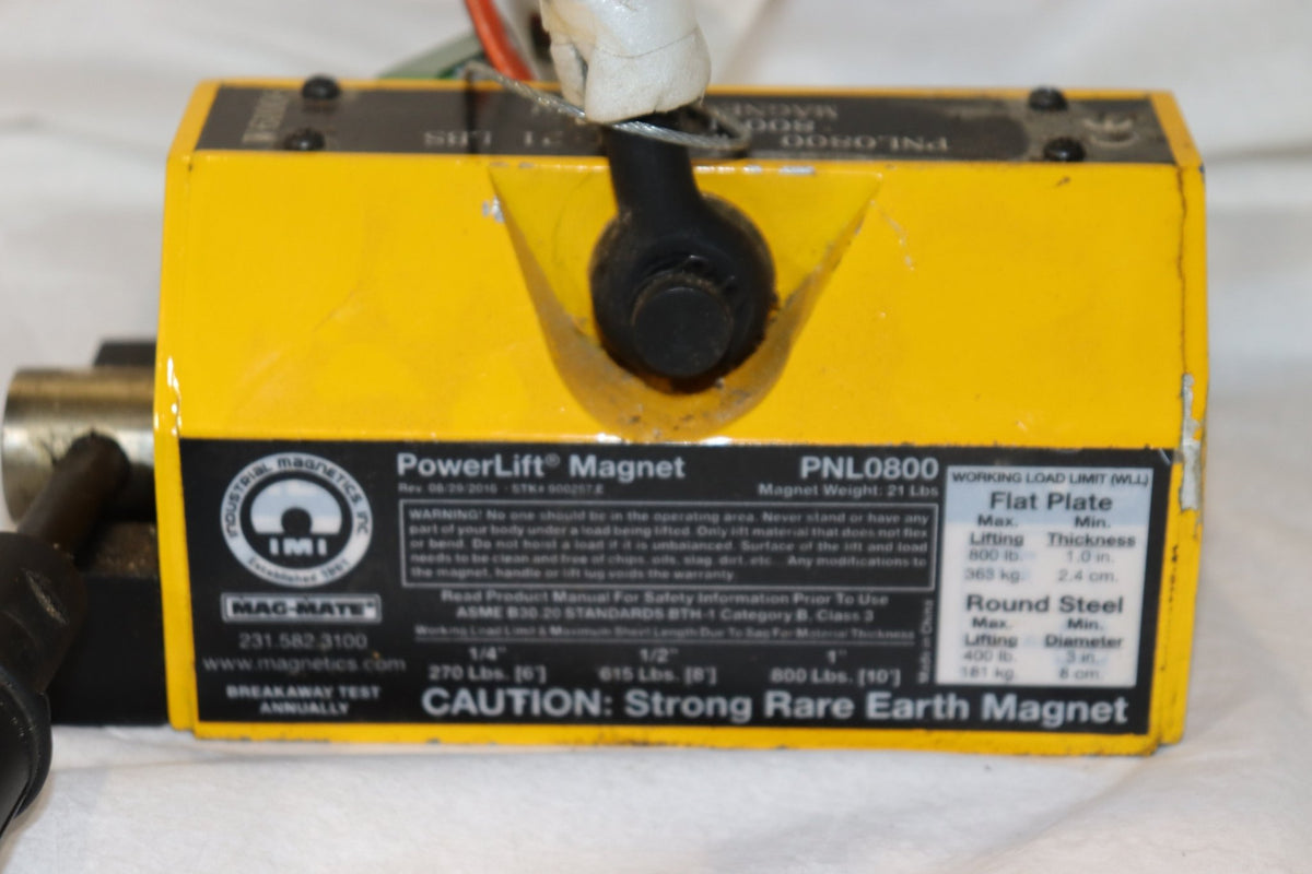 Mag-Mate Lifting Magnet, PowerLift(R), 800 lbs Load Capacity, 7-7/8 Length, PNL0800 - Northside Material Brokers