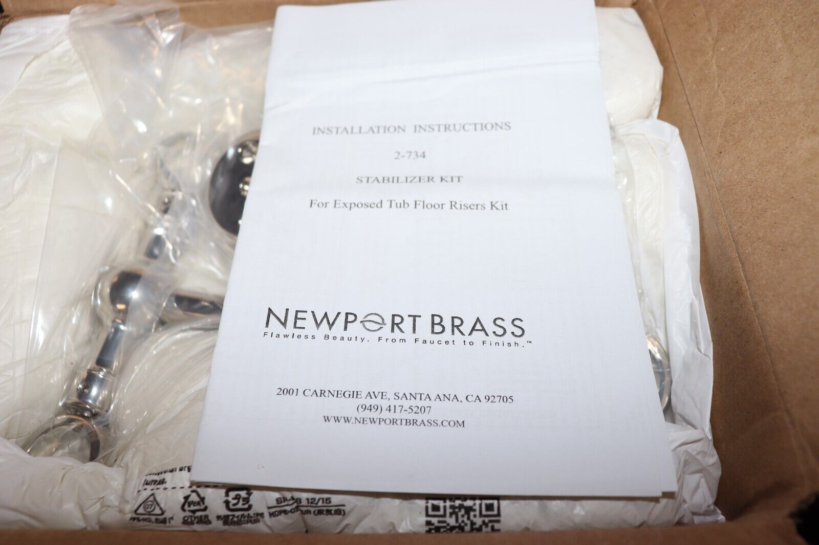 NEWPORT BRASS 2-734/15 Stablizer Kit, Polished Nickel, Wall - Northside Material Brokers
