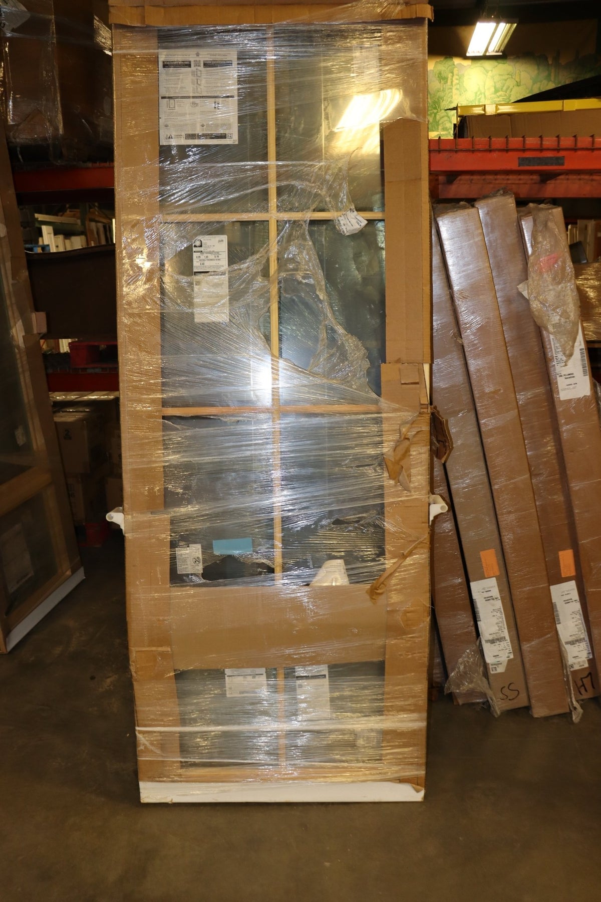 Pella 35"X94" Casement Window, with Bottom Lite, Argon, Low-E 366, 6 Lite SDL, Unfinished Interior, Black Exterior - Northside Material Brokers