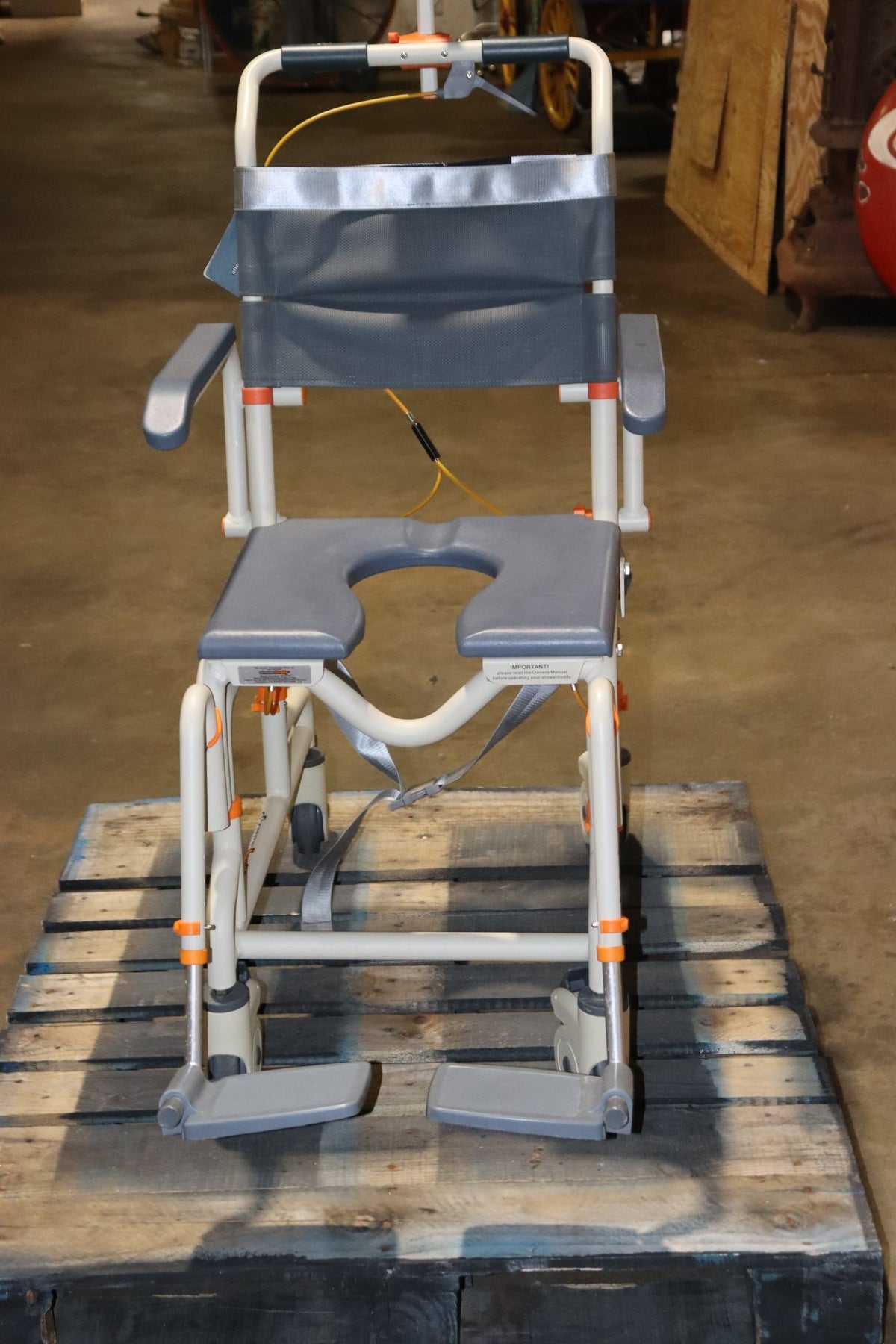ShowerBuddy Roll-In Buddy Tilt SB3T Shower Commode Chair, 350 lbs, Locking Casters - Northside Material Brokers