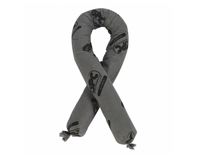 SPC Absorbent Sock: 3 in x 48 in, 12 gal/pk/1 gal/sock, Gray, 12 PK - Northside Material Brokers