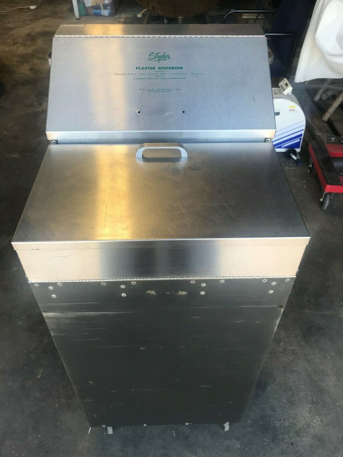 Stryker Plaster Dispenser, Stainless Steel, Mobile - Prop - Northside Material Brokers
