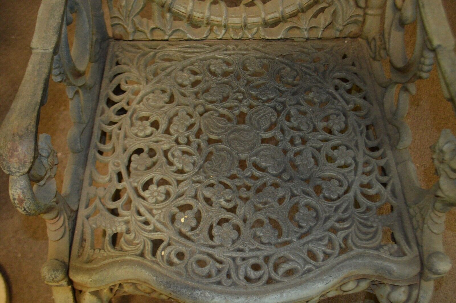 Set of 4 Chairs FOUR SEASONS Cast Iron BY NORTHAMPTON, W. ROBERTS, THE LION FOUNDRY