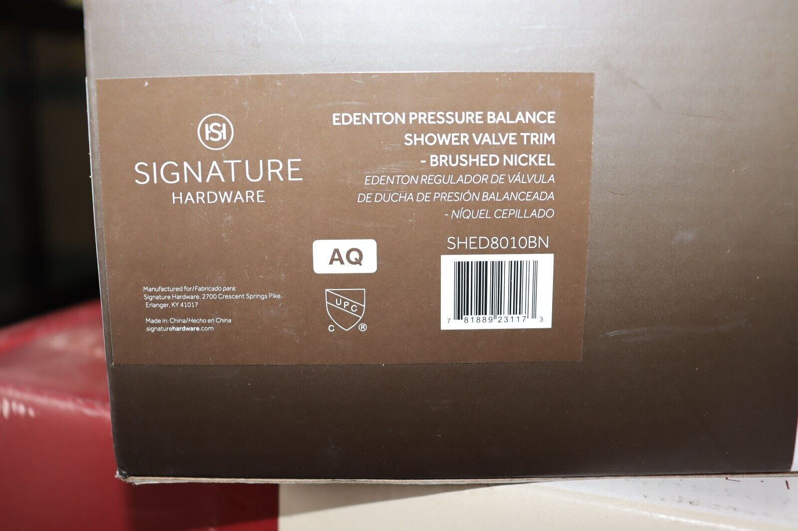 Shower Valve Trim Kit Lever Handle Signature Hardware SHED8010BN Brushed Nickel