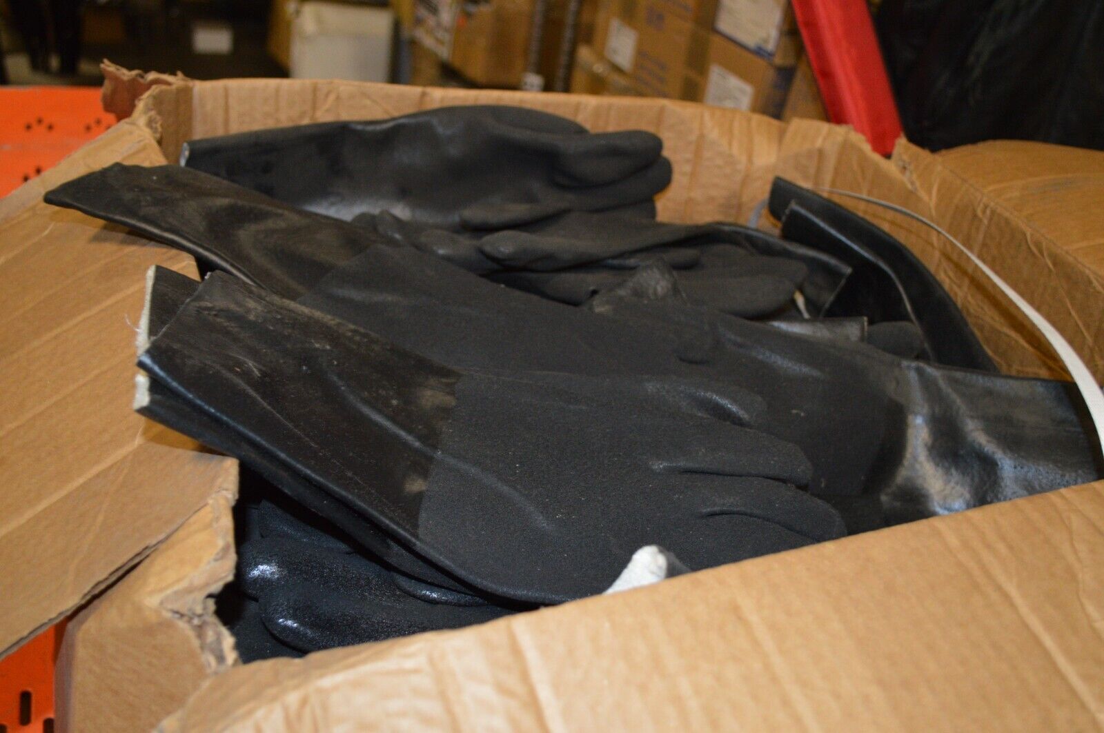 Gloves PVC Coated Chemical Resistant Black 1 Pair