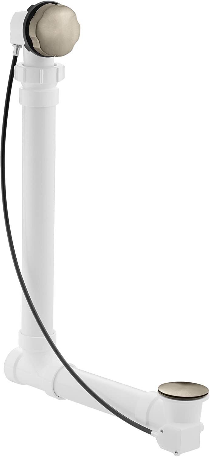 Bath Drain with Cable Kohler K-7213-BV Clearflo with PVC Pipe Vibrant Brushed Br