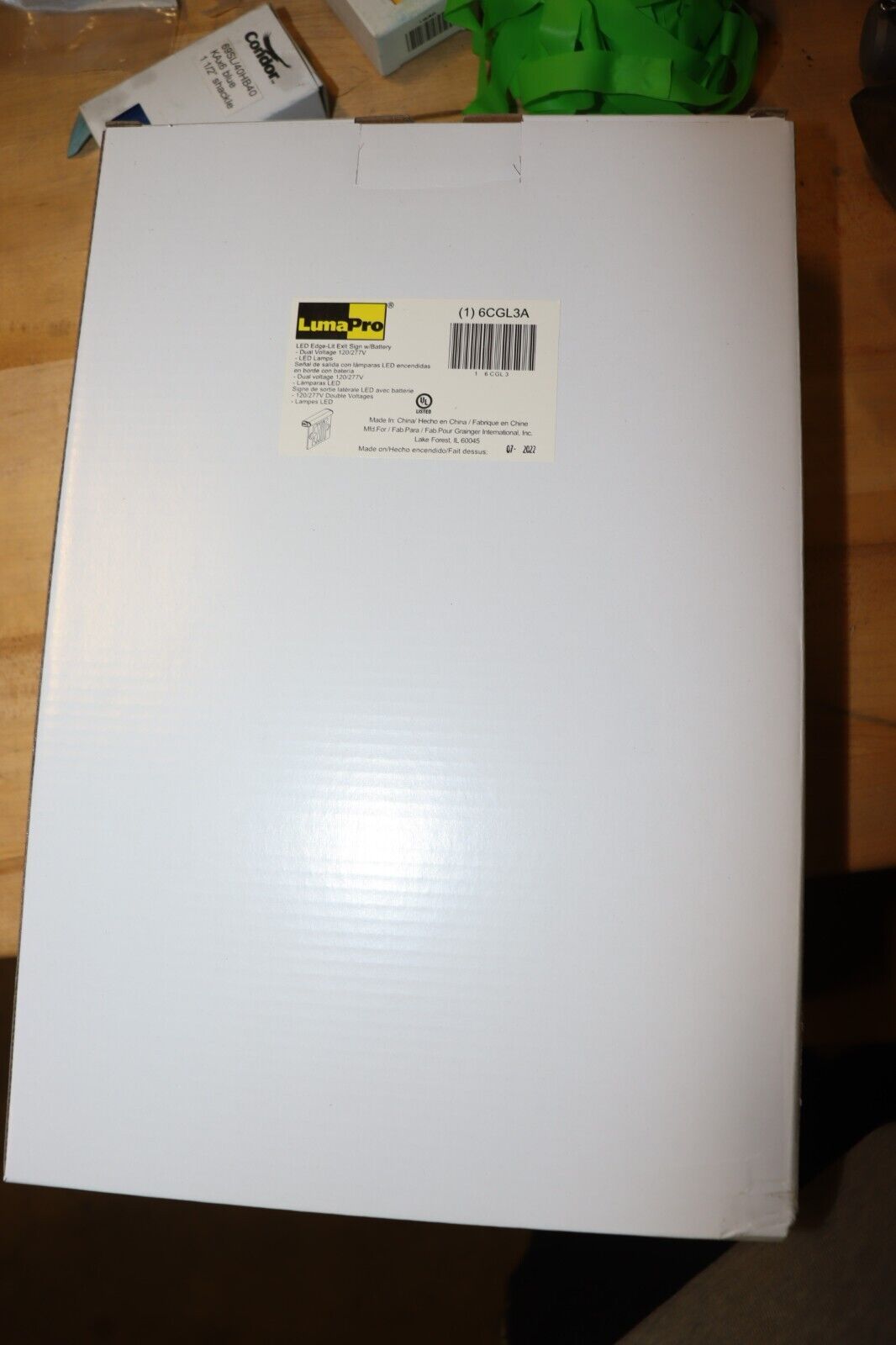 Glass Exit Sign 1 Face Red Aluminum Universal Field Selectable Chevrons, 6CGL3