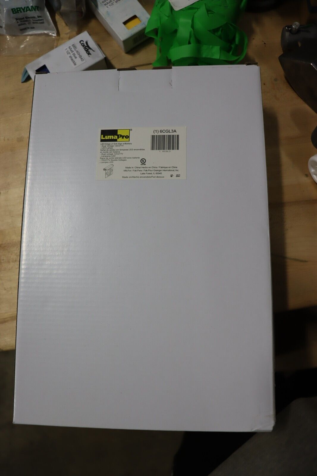 Glass Exit Sign 1 Face Red Aluminum Universal Field Selectable Chevrons, 6CGL3