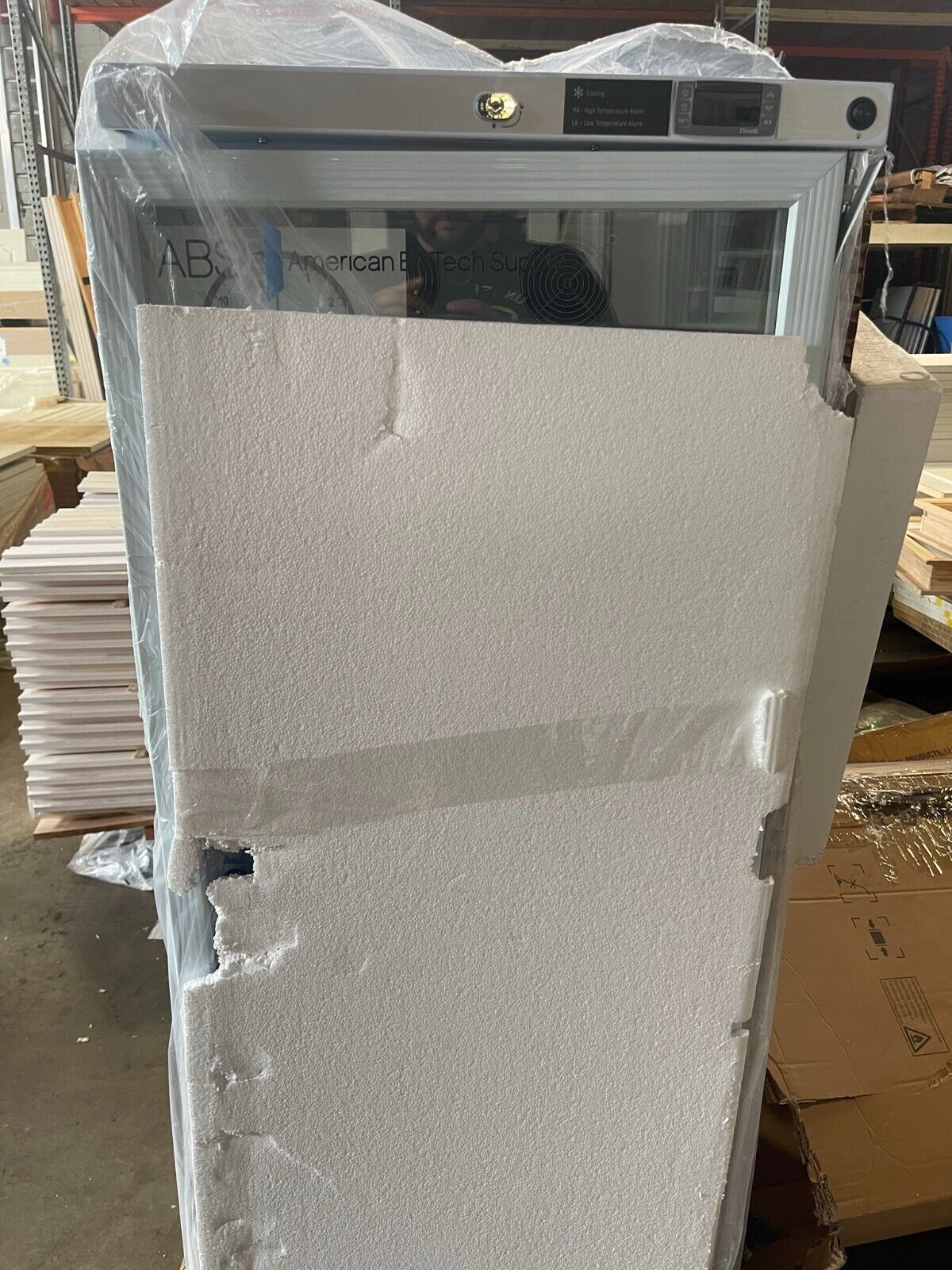 Glass Door Refrigerator American BioTech Supply 10 1/2 Cubic Foot PH-ABT-HC-10PG NEEDS DOOR REPAIR