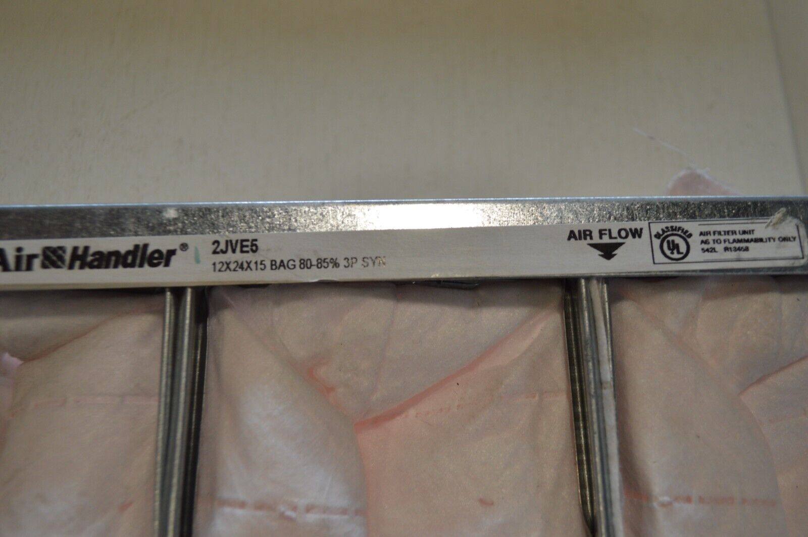 Air Filter with Pockets 12 x 5 x 15 AIR HANDLER 2JVE6 POCKET FILTER