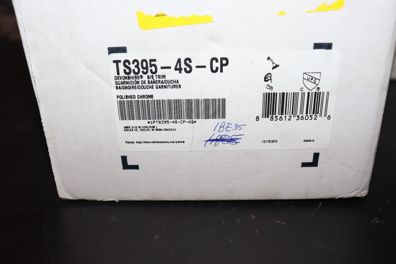 Shower and Bath Trim Kit KOHLER TS395-4S-CP Devonshire Rite-Temp Polished Chrome