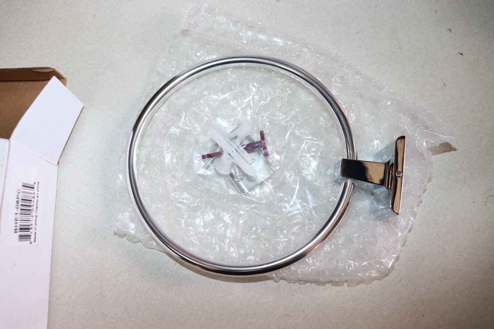 Elements Traditional Towel Ring Polished Chrome 7 Inch BHE1-06PC, NEW