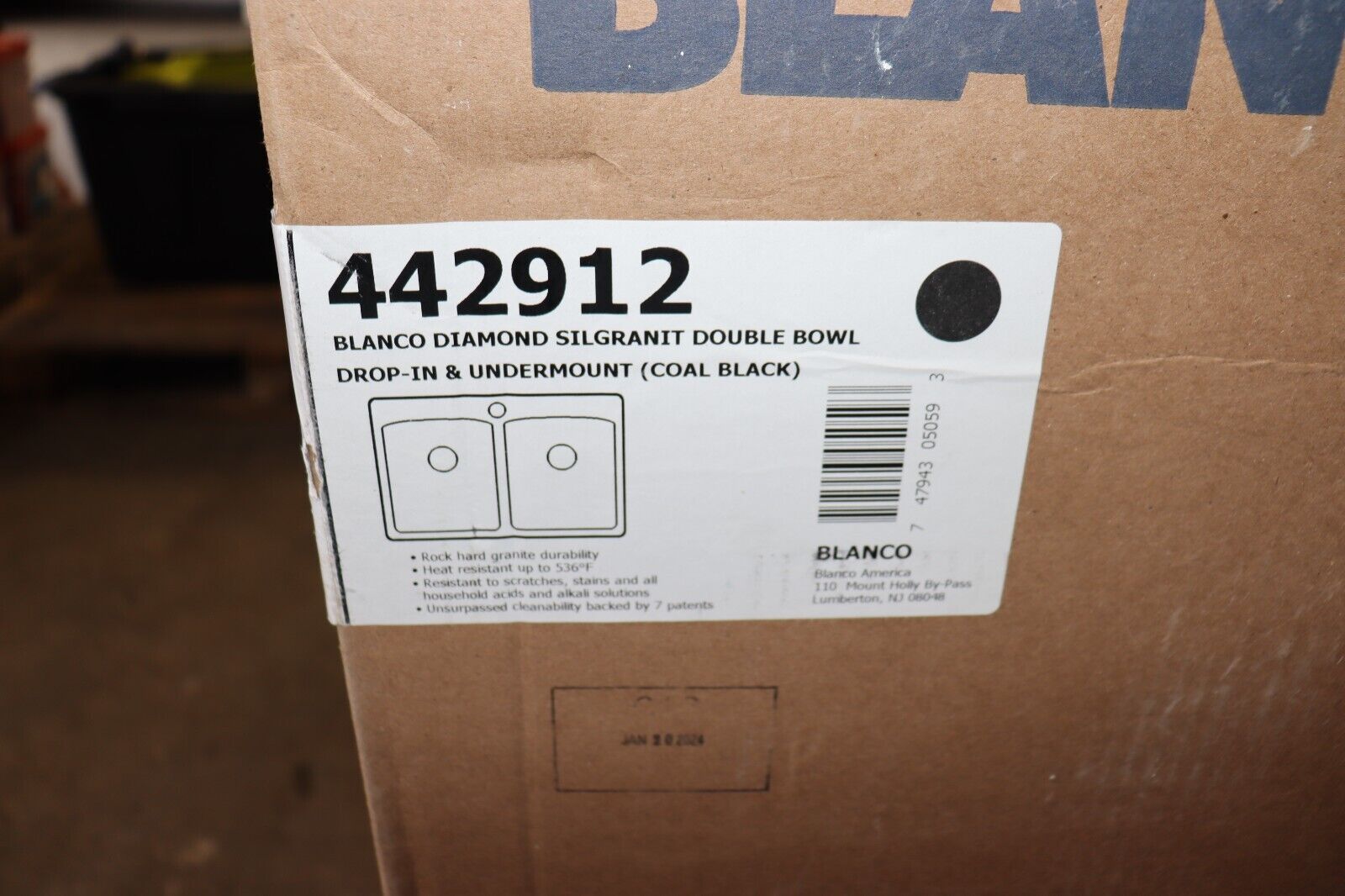 Blanco 440221 Diamond 33" Drop-In or Undermount Double Basin - Black