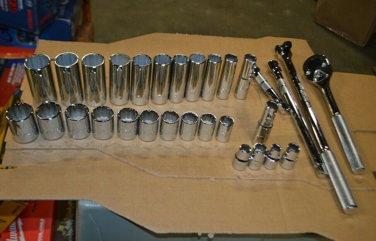 Proto SAE Socket Wrench Set, Chrome, Model J54126