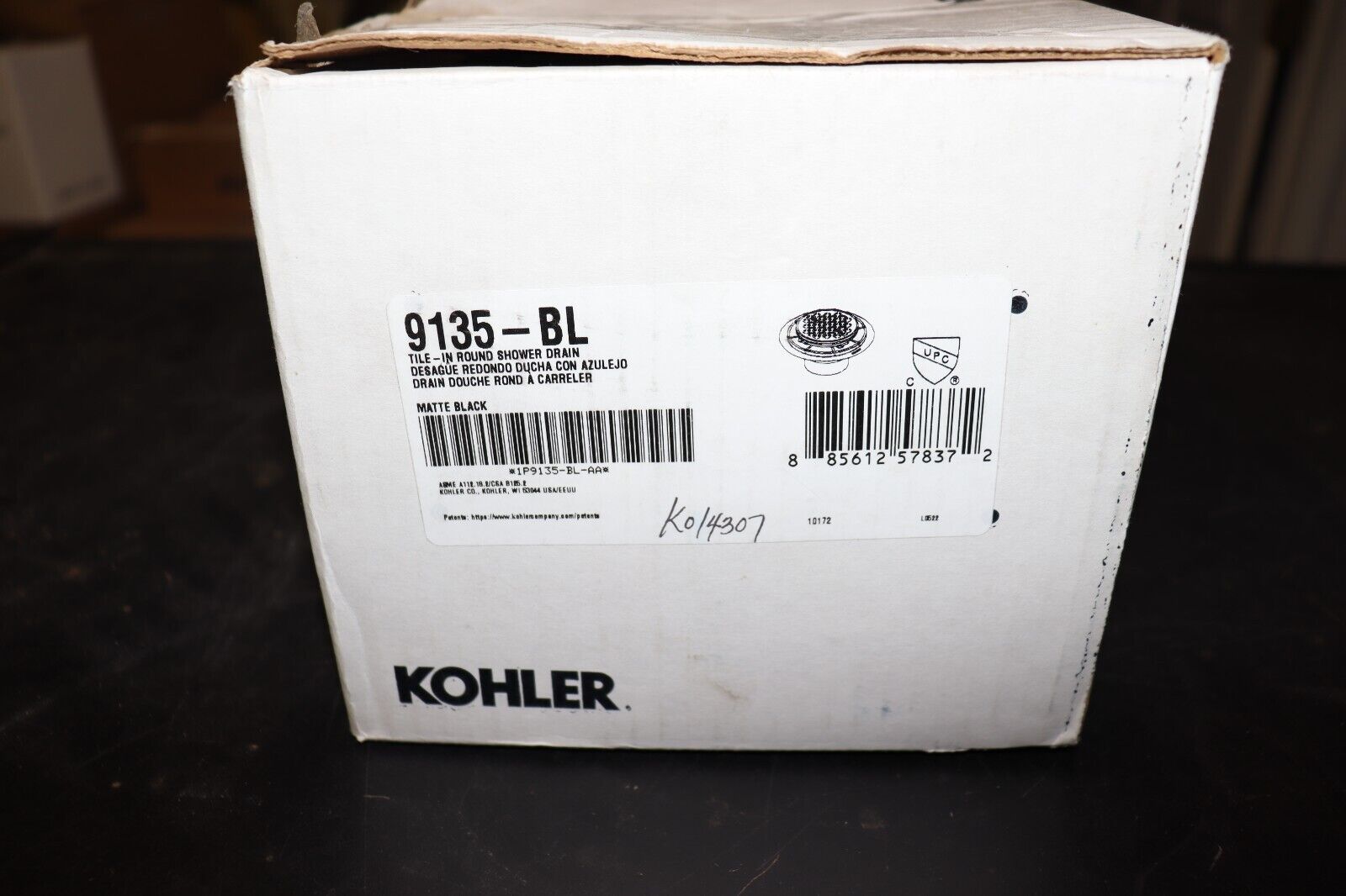 Shower Drain Less Female Flange Kohler K-9135-BL Clearflo Round Design Tile-in