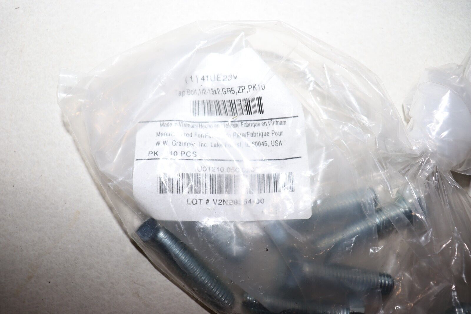 Hex Bolt Grade 5 Cap Screw 9 PACK 2 inch - 13Zinc Plated Coarse Thread