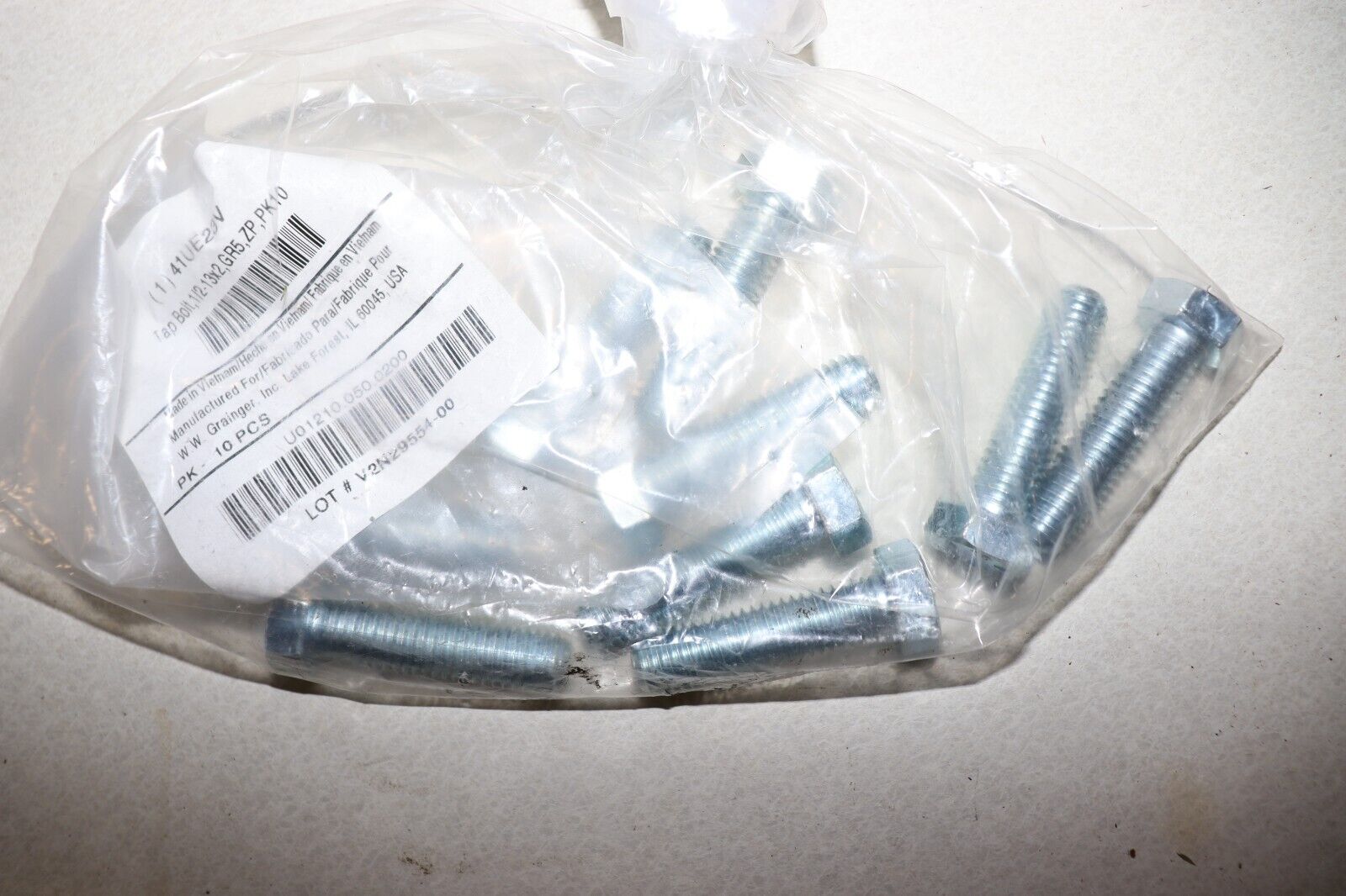 Hex Bolt Grade 5 Cap Screw 9 PACK 2 inch - 13Zinc Plated Coarse Thread