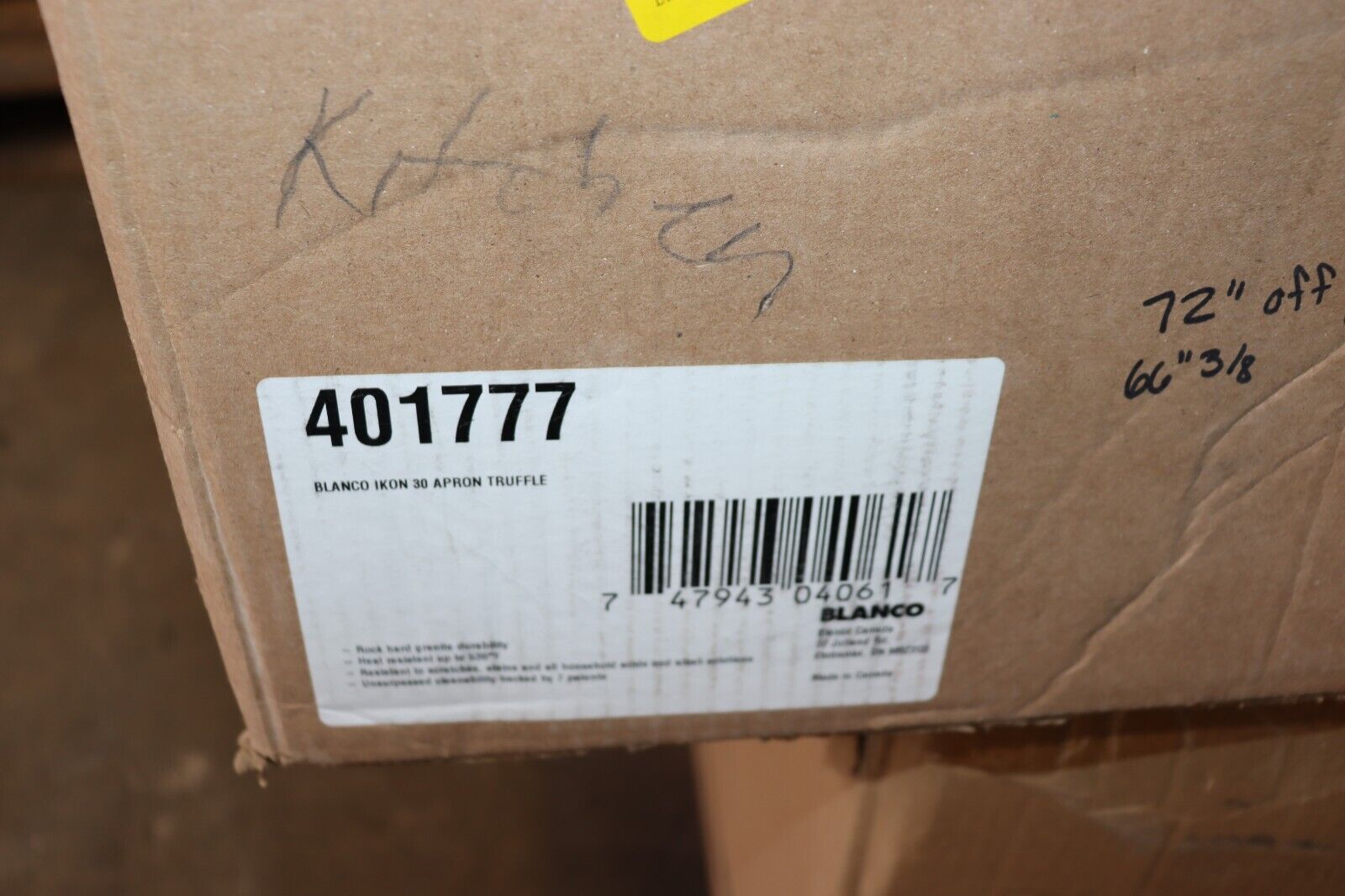 Blanco 401777 Ikon SILGRANIT 30" L x 19" W Farmhouse Sink Truffle