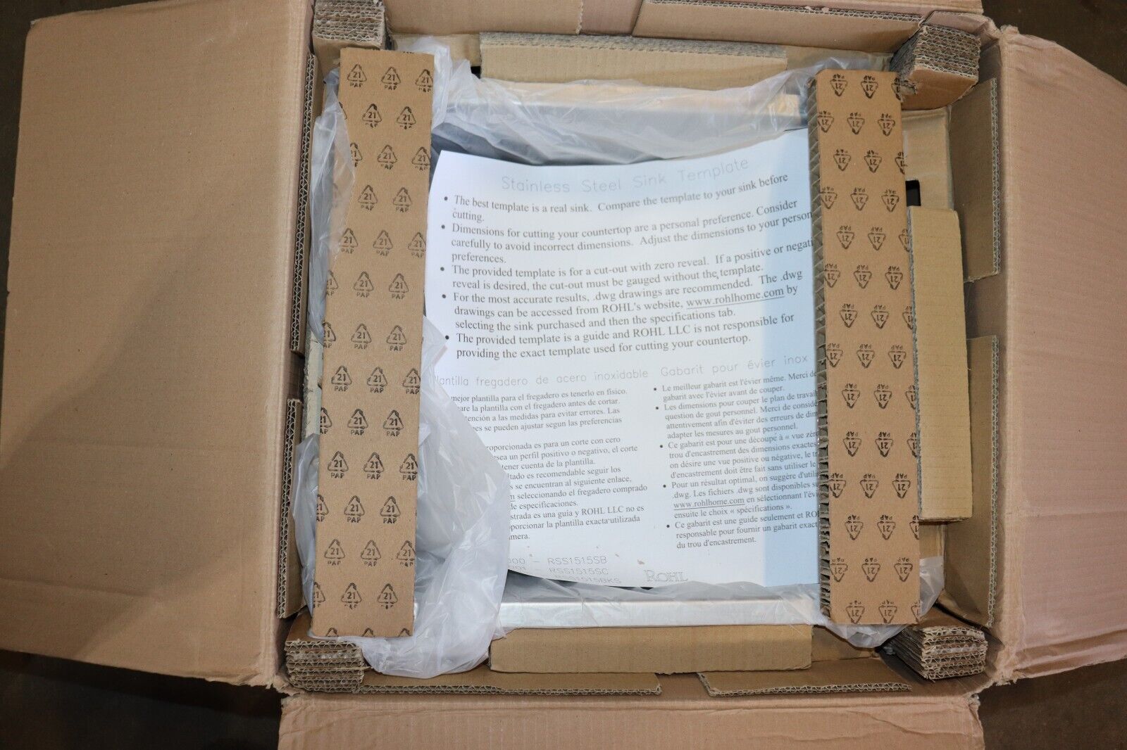 Kitchen Bar Sink 15 in x 15 in Undermount Stainless Steel Rohl RSS1515SB