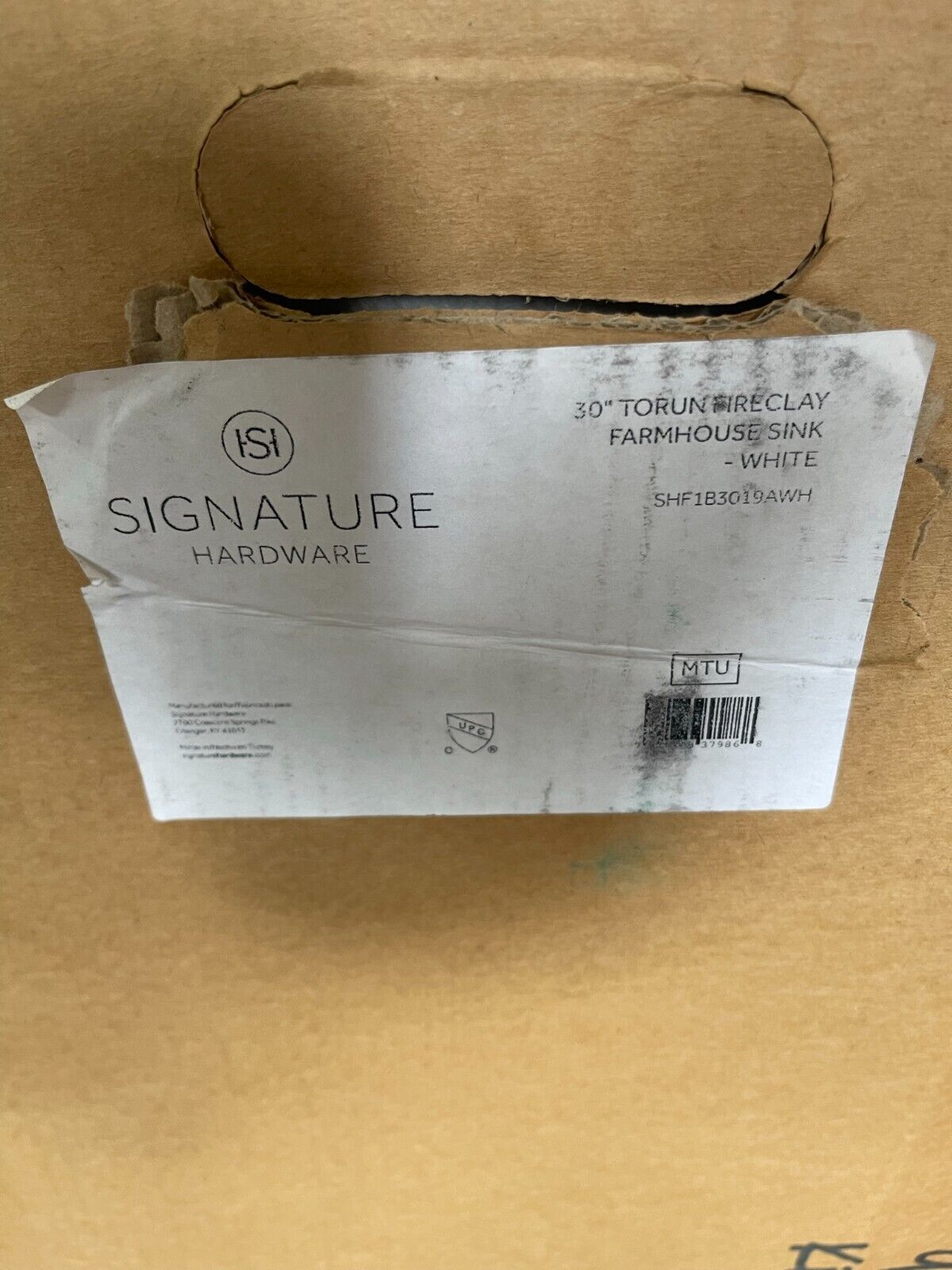 Farmhouse Kitchen Sink 30 in x 19 in Signature Hardware 433917 Torun