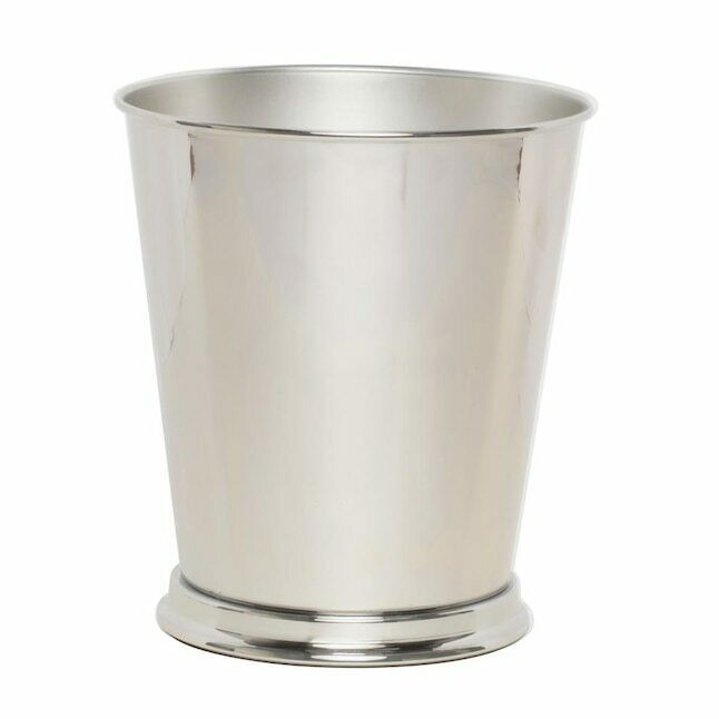 2 Pack Giagni Vernon Polished Chrome Metal Wastebasket 903314