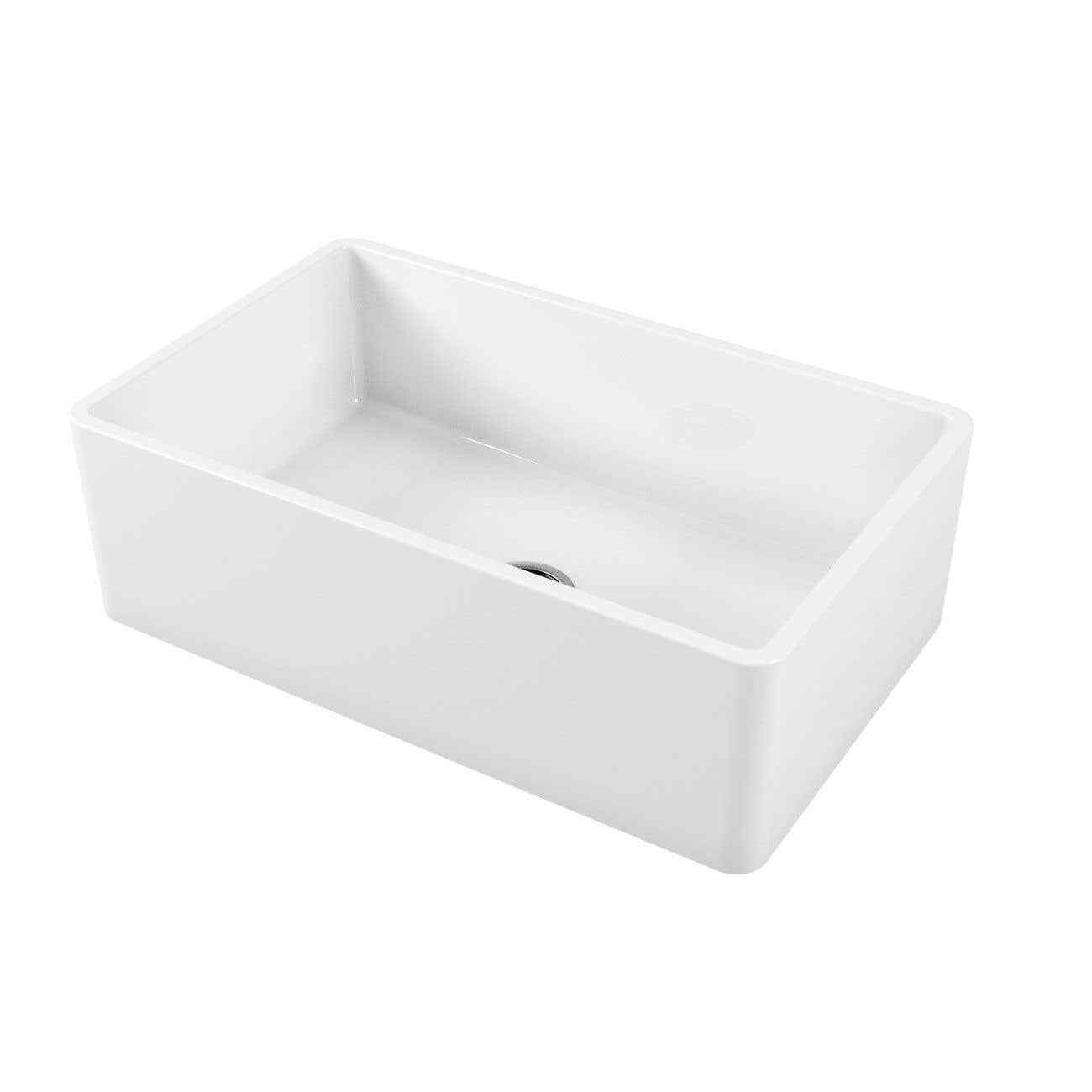 Kitchen Farmhouse Sink 30 in x 19 in Fireclay Signature Hardware SHF1B3019AWH