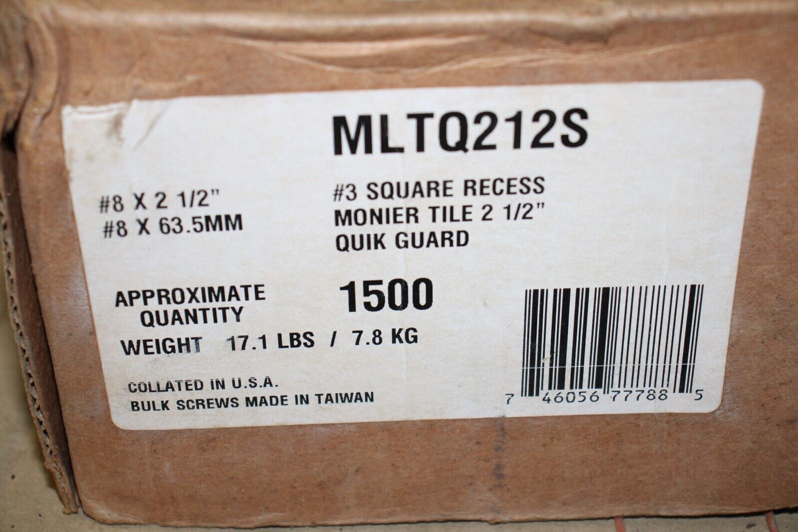 Subfloor Screws Quikdrive #8 2 1/2 Inch Coallated 1500 SIMPSON STRONG TIE MLTQ2125