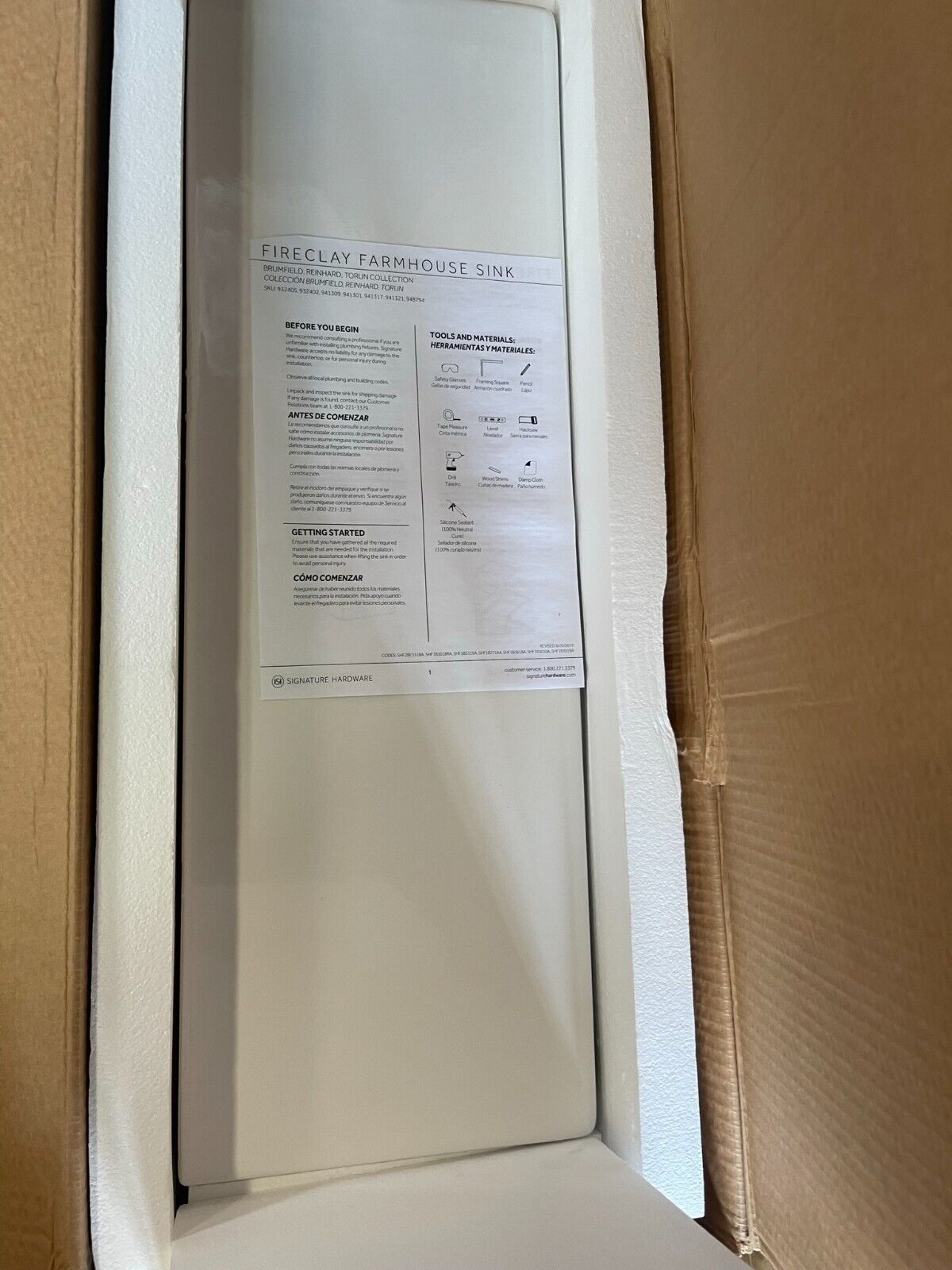 Farmhouse Kitchen Sink 30 in x 19 in Signature Hardware 433917 Torun