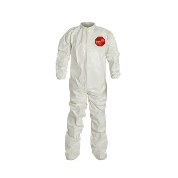DuPoint Tychem Chemical-Resistant Coveralls w/ attached Boots and Elas