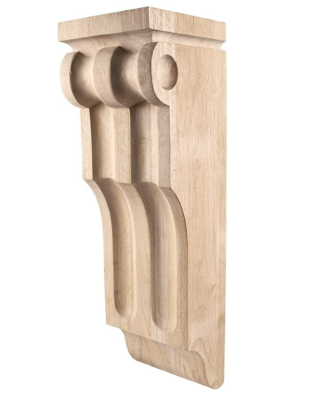 Hardware Resource One Pair- Large Corinthian Wood Corbels- 6" x 7" x 22"