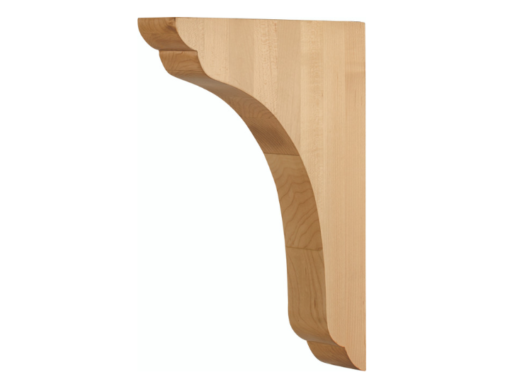 Hardware Resources COR46-3-WB: Scalloped End Corbel - White Birch