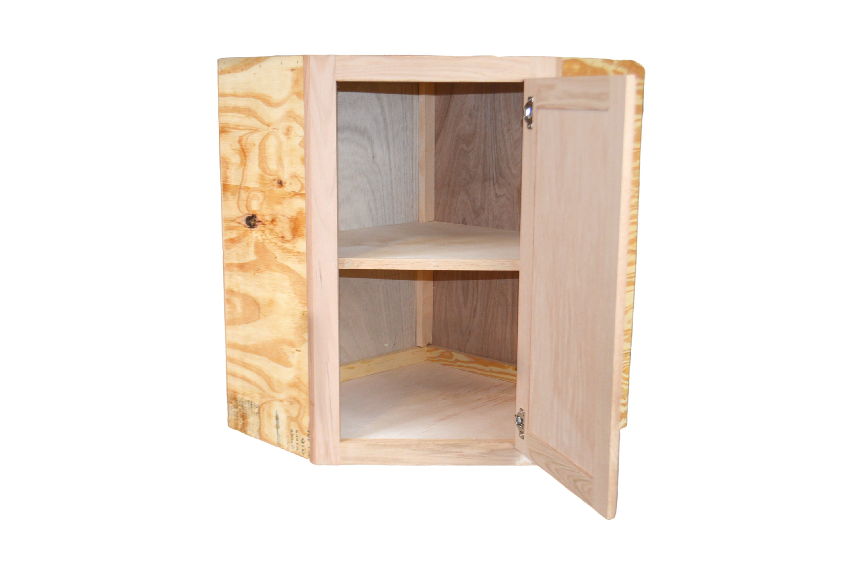 Wall Diagonal Corner Cabinet in Unfinished Oak