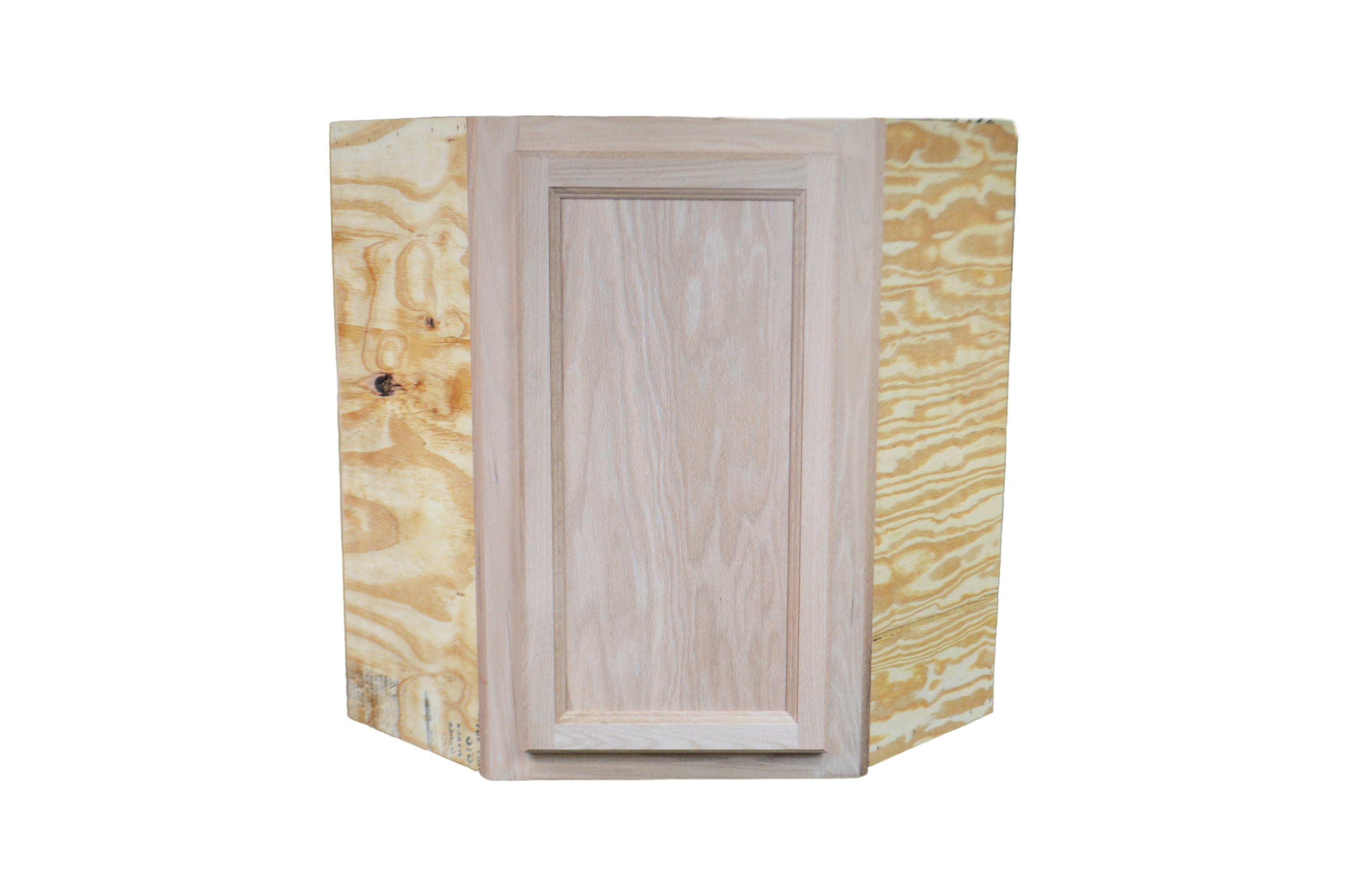 Wall Diagonal Corner Cabinet in Unfinished Oak