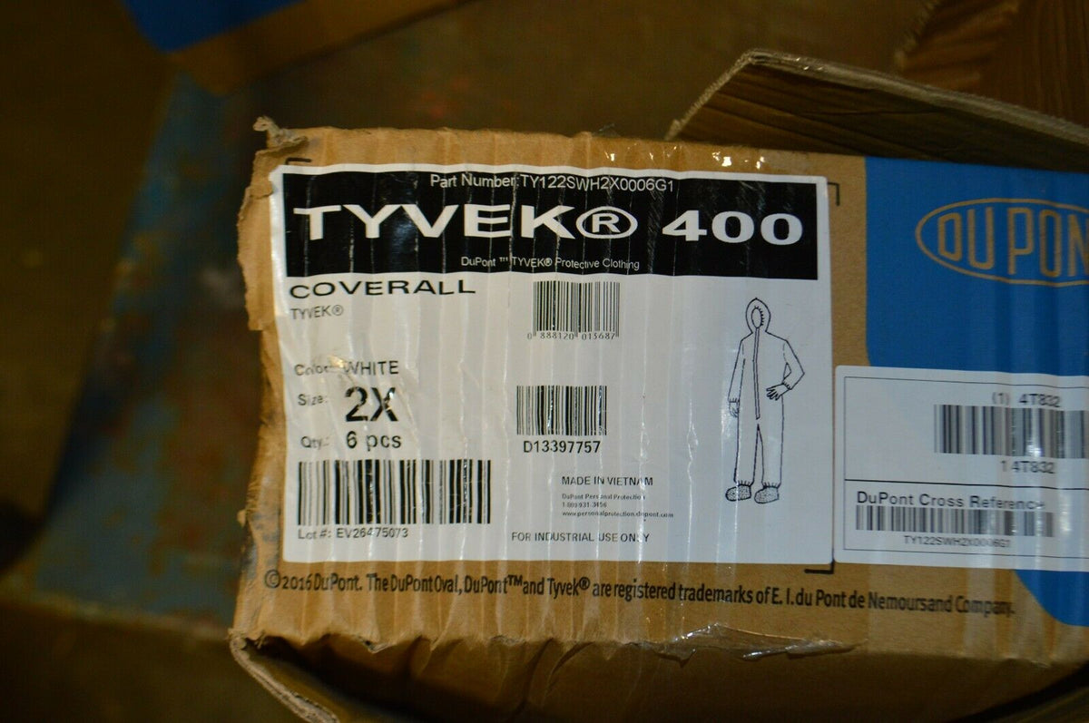 Dupont Tyvek 400 Coverall Size 2X Pack of 6 - Northside Material Brokers