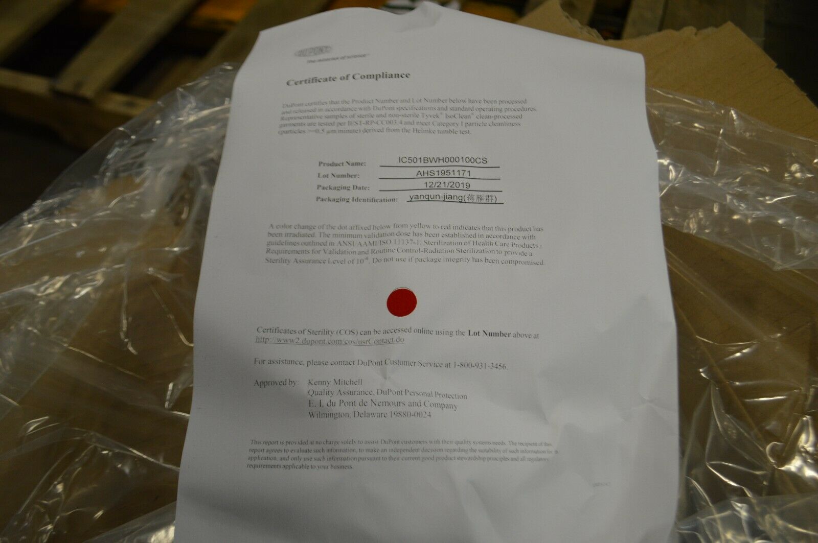 DuPont Tyvek Sleeve 100 Count , IC501BWH0001000S - Northside Material Brokers