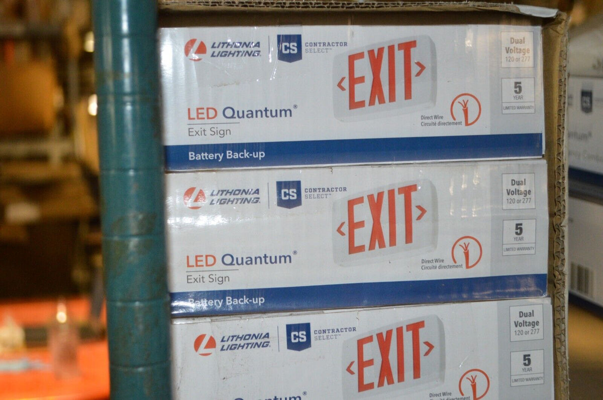 Exit Light Lithonia Lighting LQM Quantum 1-Watt 120/277-Volt LED White Hardwired - Northside Material Brokers