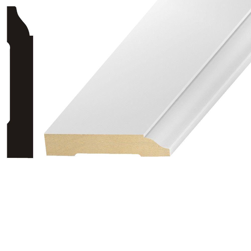 Base Moulding Primed White 3 1/4 Inch x 16 Foot MDF623