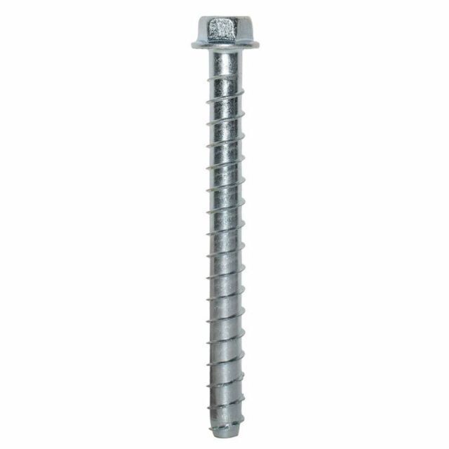 Pack of 10 Screw Anchor 1/2 Inch x 5 Inch Simpson 1/2 in. x 5 in. Zinc Plated Heavy Duty - Northside Material Brokers