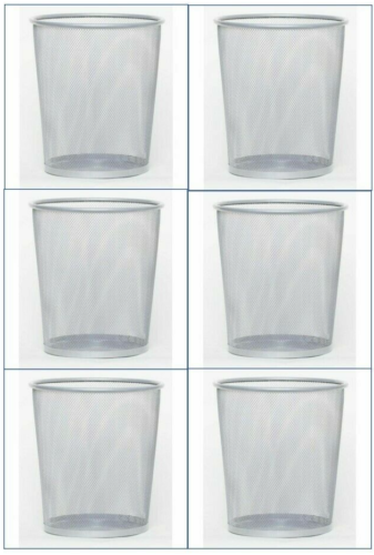 Pack of 6 Trash Can Wire Mesh Silver Giagni Home Office Bathroom 903331