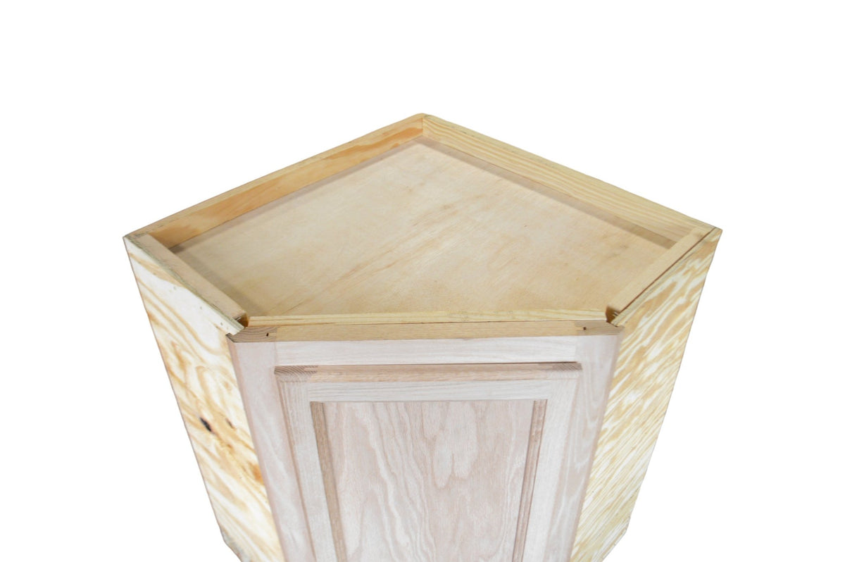 Wall Diagonal Corner Cabinet in Unfinished Oak - Northside Material Brokers