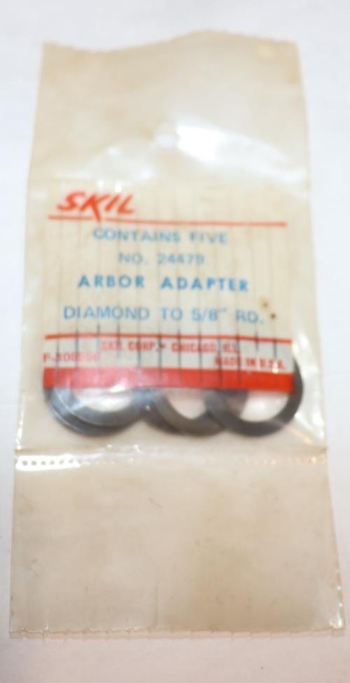 1 Pack of 5 - NOS Skil 24479 Arbor Adaptor Diamond to 5/8" Round - Northside Material Brokers